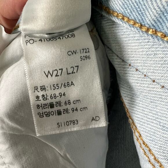 Levi’s Ribcage High Rise Distressed Straight Ankle Blue Jeans Ojai Shore 27 - Picture 12 of 13